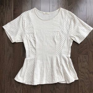 Striped peplum tee